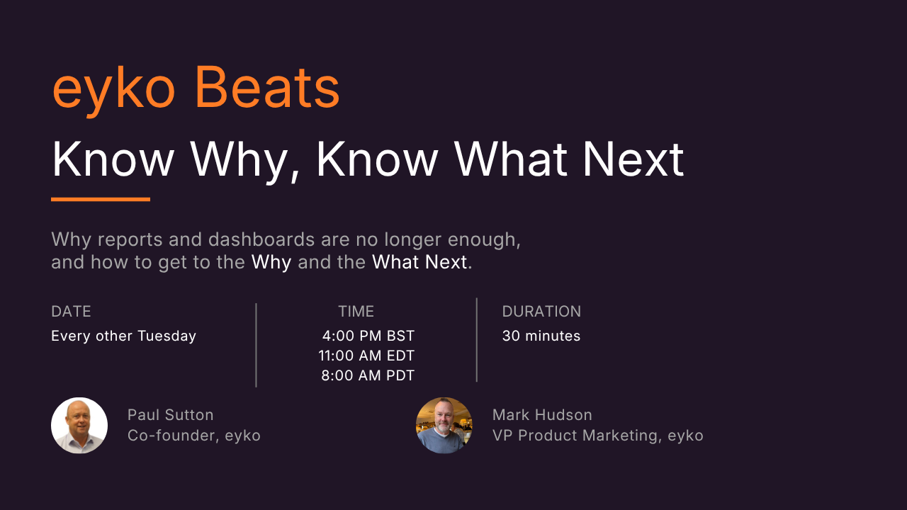 eyko Beats: Know Why, Know What Next webinar series cover